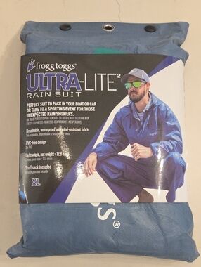 frogg toggs Ultra-Lite Men's Blue Raincoat/Rainsuit - XL